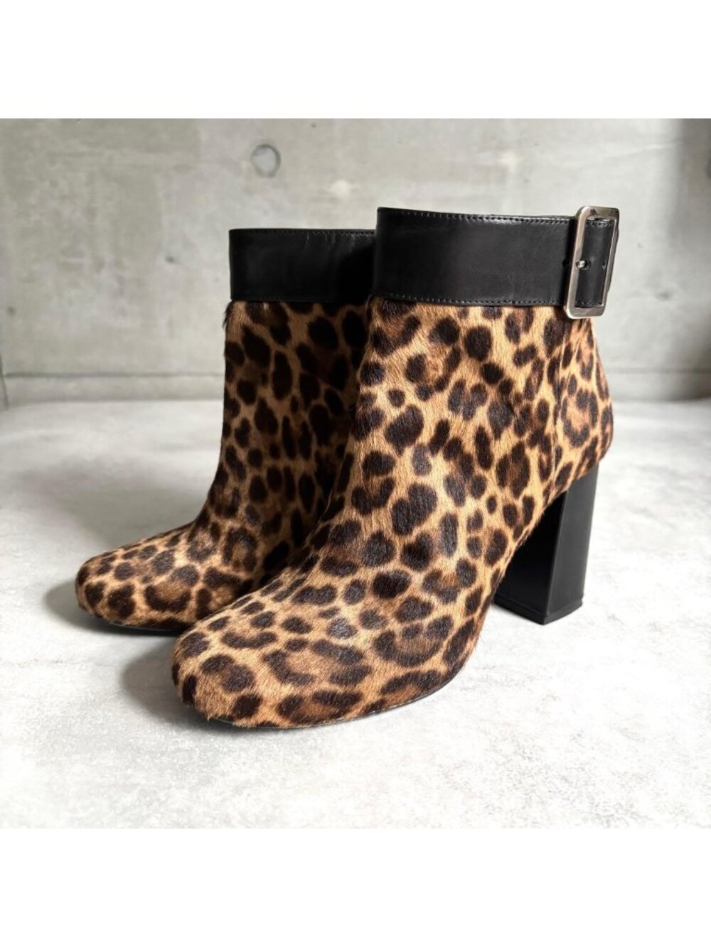 Prada Calf Hair Leather Ankle Boots